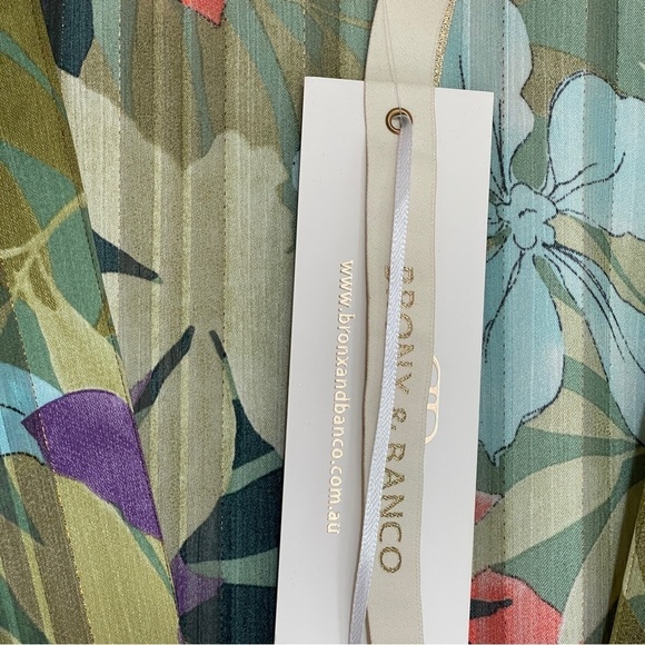 BRONX AND BANCO Tropics Bodysuit | US 8/L | Balloon Sleeve | Green Multi - Picture 10 of 14